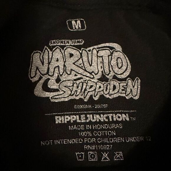 Naruto ripple junction medium long sleeve black top - Picture 4 of 5